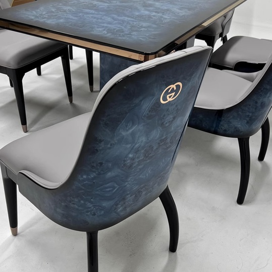 Обеденный комплект Avio, 150*90*76 см, голубой, дерево, 4 стула - стол обеденный в итальянском стиле