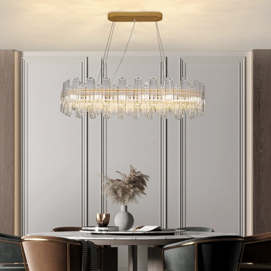 Люстра подвесная ERBIL 80*25 золото, стекло, металл, Е14.