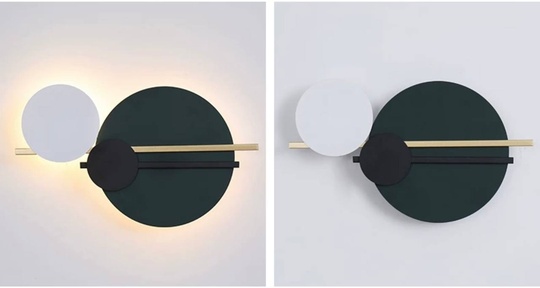 Настенный светильник, Бра MAXIMILIAN 75*42, зеленый, белый, черный, медный, металл, LED.