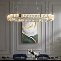 Люстра подвесная CEVHER 80*150 золотой, хрусталь, металл, LED.