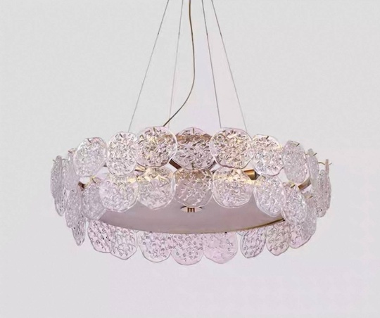 Люстра подвесная медная Ola, металл, трос 100 см, 80*35 см, Е14