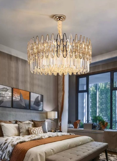 Подвесной светильник ADALET 100*27, золотой, стекло, металл,  Е14.