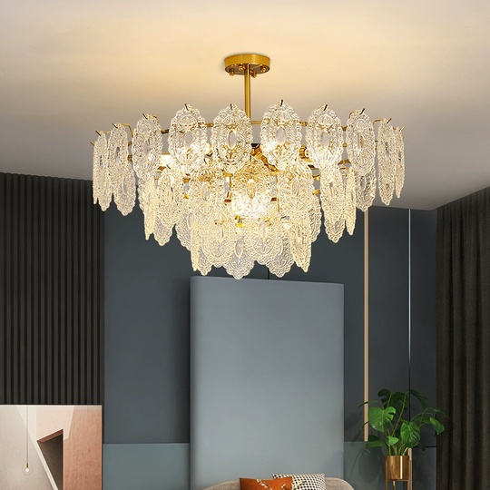 Люстра подвесная, медь, кристалл, GULUM 80*35, металл, Е14.