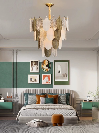 Люстра подвесная, медь, стекло, GUNCICEK 50*40, металл, Е14.