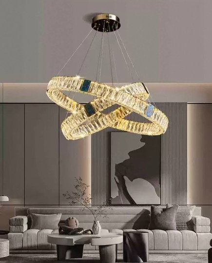 Люстра подвесная CAGLA 100*150 бронза, кристалл, металл, LED.