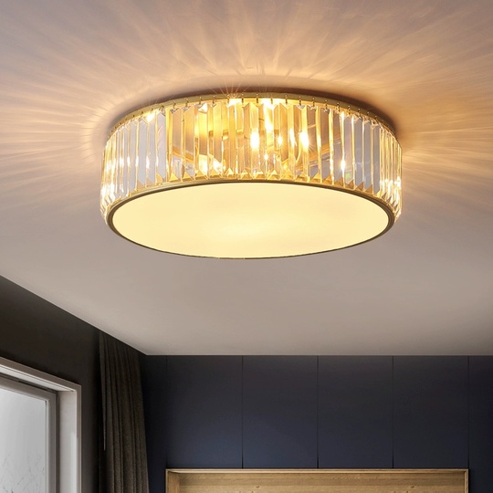 Потолочный светильник, золото, кристалл, BETHANY 50*15 металл, E14.