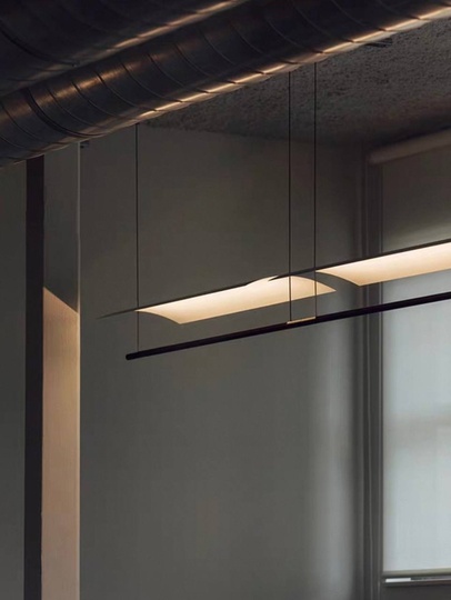 Люстра черная, белая Avelor, металл, 198*13 см, светодиодная, LED