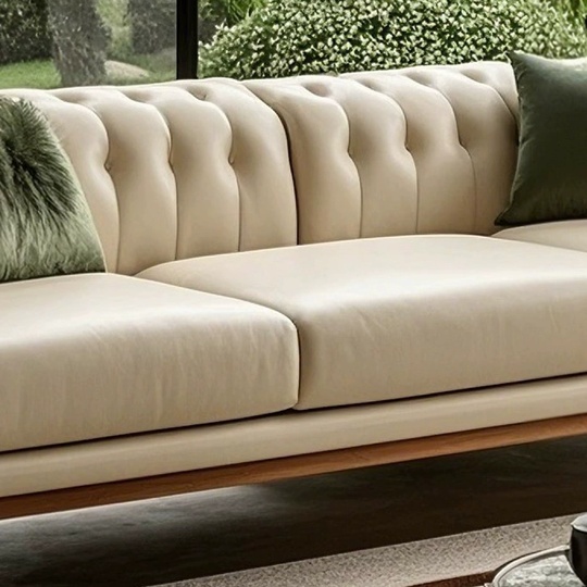 Прямой диван Christine темный орех, кожа, 240*95*73 см