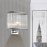 Настенный светильник, БРА WAYNE 30*28, серебро, прозрачный, стекло, металл, Е14.