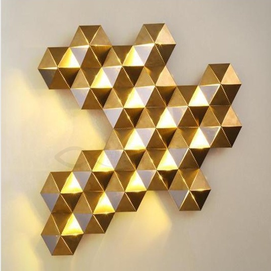 Настенный светильник Sconce, 92*78 см, золотой, LED