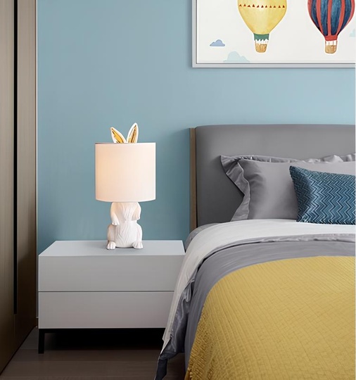 Настольная лампа кролик белый Rabit Banny, 23*49 см, светодиодная, E27