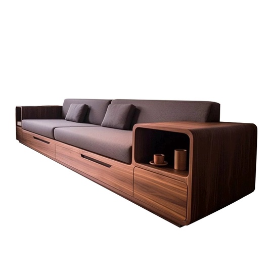 Прямой диван Barbara темный орех, ткань, 260*85*80 см