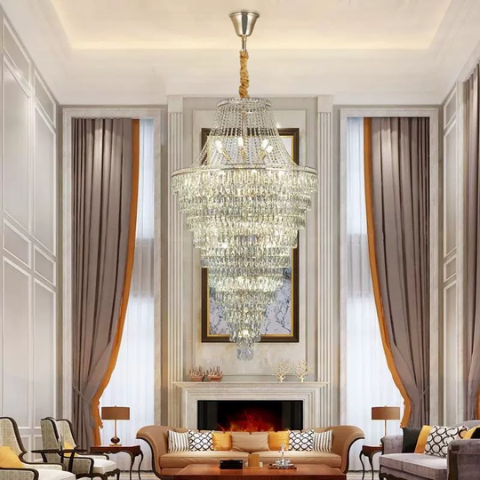 Люстра подвесная, золото, кристалл, VULCAN 40*80 металл, E14.