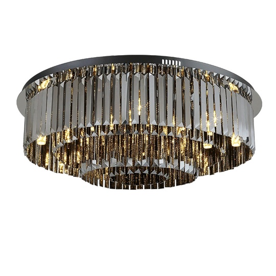 Потолочный светильник, хром, дымчатый, хрусталь, BITSY 50*26 металл, LED.