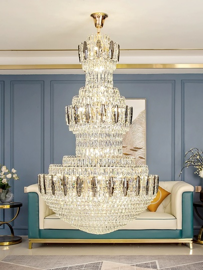 Люстра подвесная, золото, кристалл, PATTION 80*120 металл, E14.