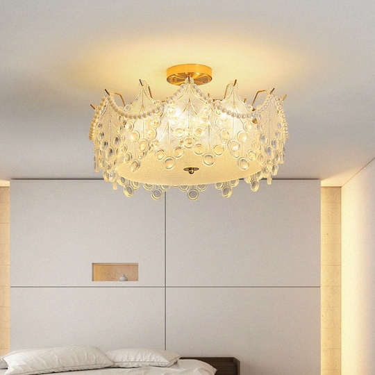 Люстра подвесная, медный, стекло, MARTHA 60*22, металл, E14.