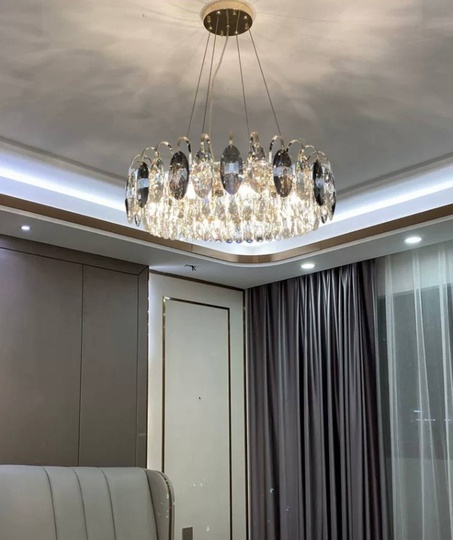 Подвесной светильник BURAK 60*20, золотой, кристалл, металл,  LED.