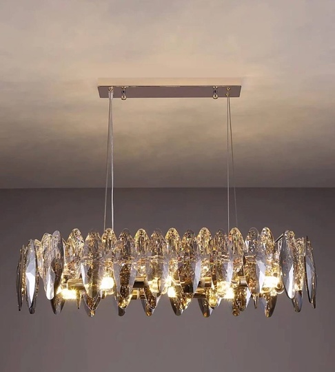 Подвесной светильник ADAK 100*18, золотой, стекло, металл,  Е14.