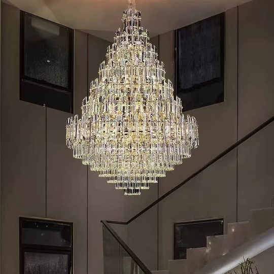 Люстра подвесная, золото, кристалл, QANTA 150*220 металл, E14.