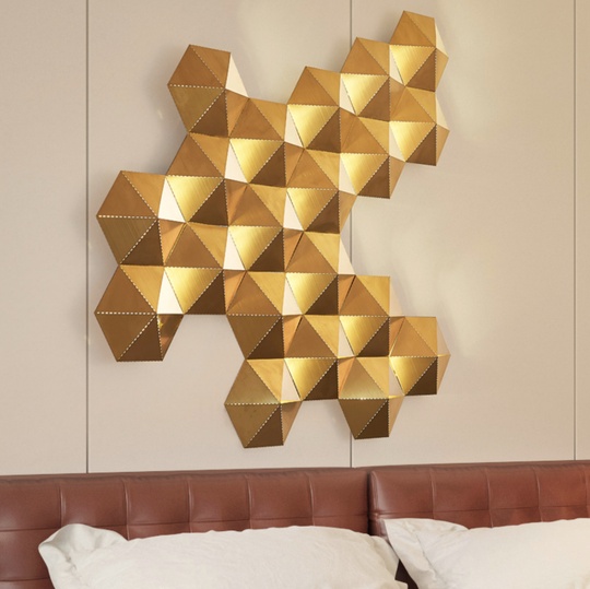 Настенный светильник Sconce, 92*78 см, золотой, LED