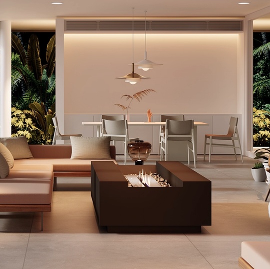 Живой камин, серый, Magic, 150*60*45 см, жидкостный