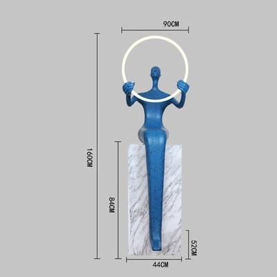 торшер голубой напольный Nordic Humanoid, светодиодный Led, стекловолокно
