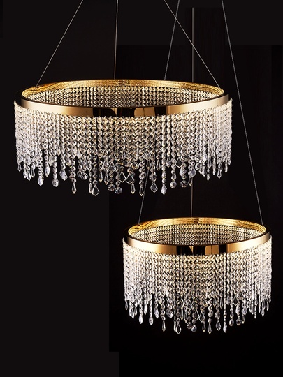 Люстра подвесная FATMA 100*30 бронза, хрусталь, металл, LED.