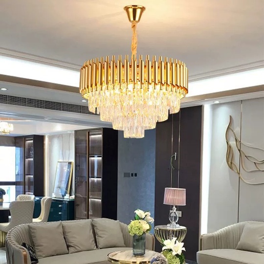 Люстра подвесная, золотой, стекло, ELEGANCE 40*35, металл, E14.