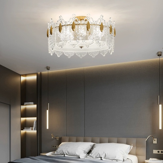 Люстра подвесная, медный, стекло, FRIENDSHIP 40*23, металл, E14.