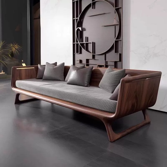 Прямой диван Davies темный орех, ткань, 200*82*70 см