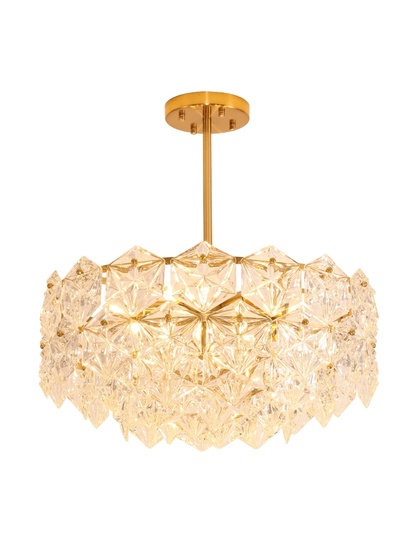 Люстра подвесная, медь, стекло, AZER 50*33, металл, Е14.