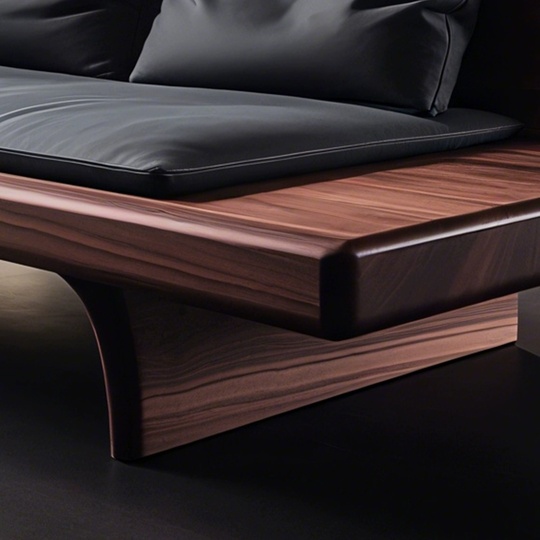 Прямой диван Leo чёрный орех, ткань, 240*85*80 см