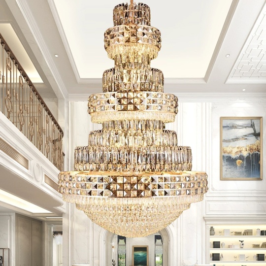 Люстра подвесная, золото, кристалл, PADDY 160*260 металл, E14.