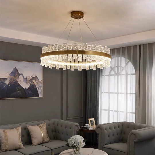 Люстра подвесная, медный, хрусталь, FASHIONABLE 100*16, металл, LED.