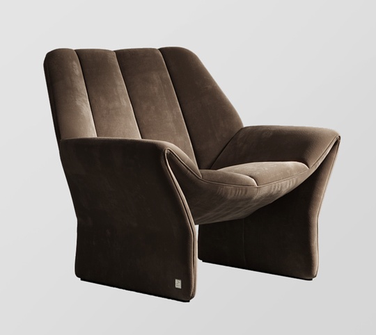 Кресло коричневое мягкое Saerias, 1 шт., 82х86х88 см