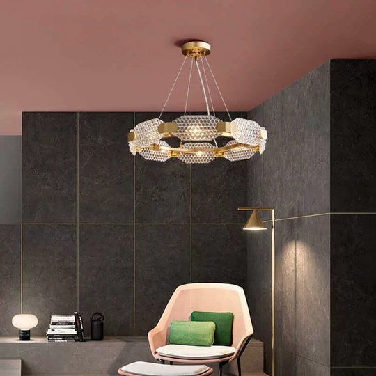 Светильник подвесной бронза Airquix, металл, стекло, трос 100 см, 80*15 см, G9