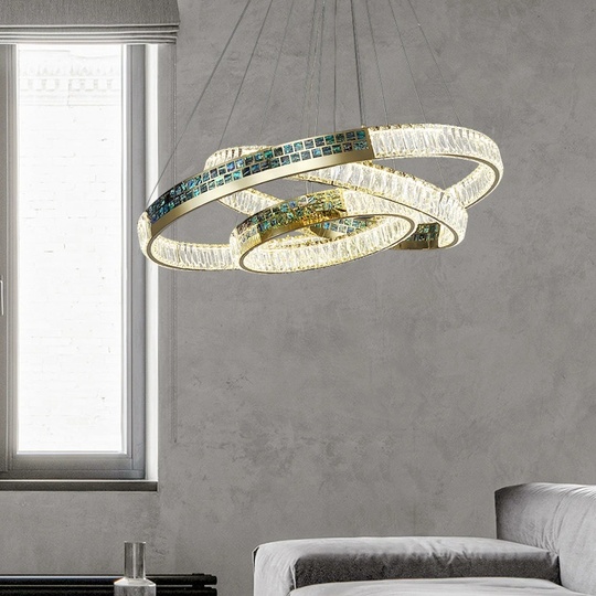 Люстра подвесная ASENA 40*100 бронза, кристалл, металл, LED.