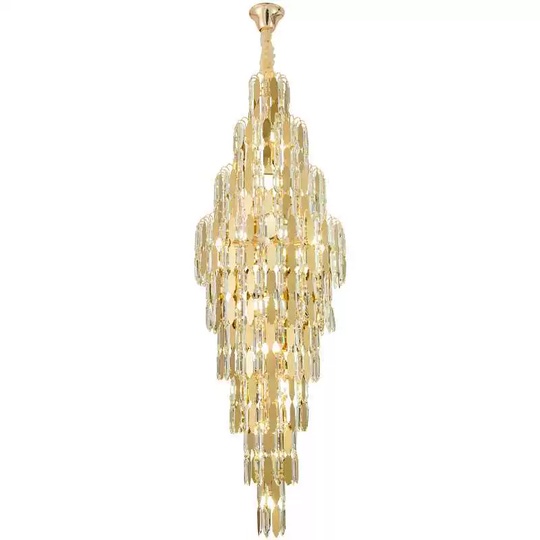 Люстра подвесная, золото, кристалл, FLASH 50*135 металл, E14.