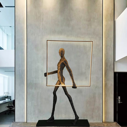 Напольный светильник - торшер черный квадрат. NIM GEO - 98*20*151, LED, 57 Вт