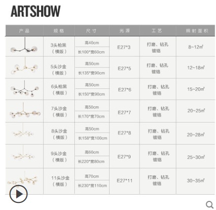 Дизайнерский светильник led 170*50 см, лампа накаливания, алюминий, стекло, навесной