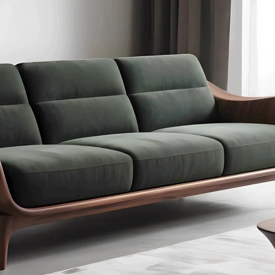 Прямой диван Audrey темный орех, ткань, 220*85*80 см