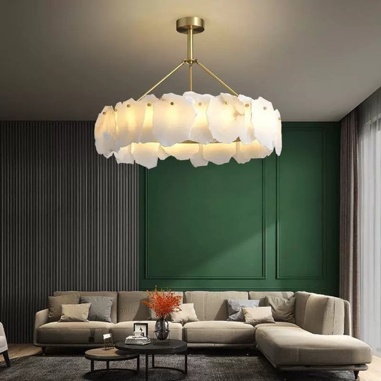 Светильник подвесной медный Altreva, медь, мрамор, 65*25 см, LED