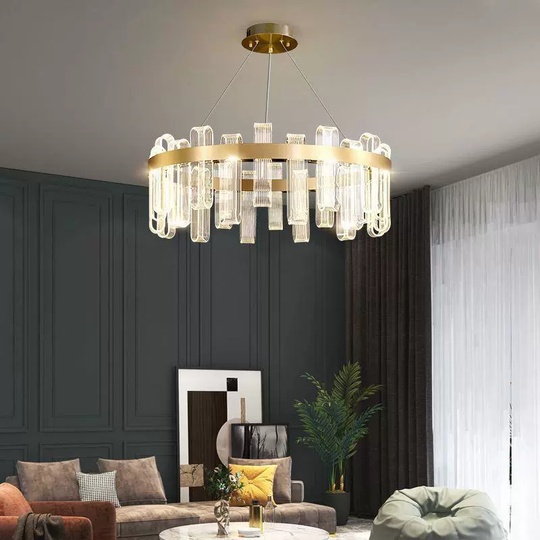 Светильник подвесной медный Evolqua, металл, трос 120 см, 40*30 см, LED