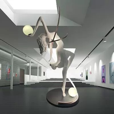 Торшер белый Girls ballerina, 79*200 см, LED, Е27, смола, стекловолокно, 65 Вт