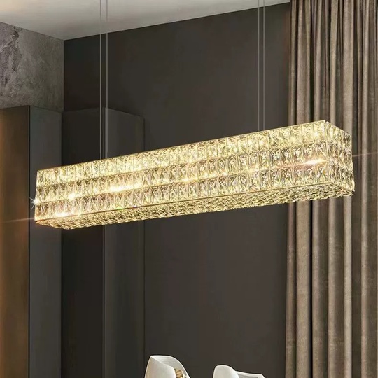 Люстра золотая Elypse, металл, кристалл, 85*17 см, подвесная, E14