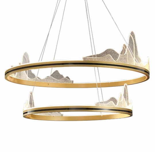 Люстра подвесная, медь, ПММА, ABBAS GOLD 60*80, металл, LED