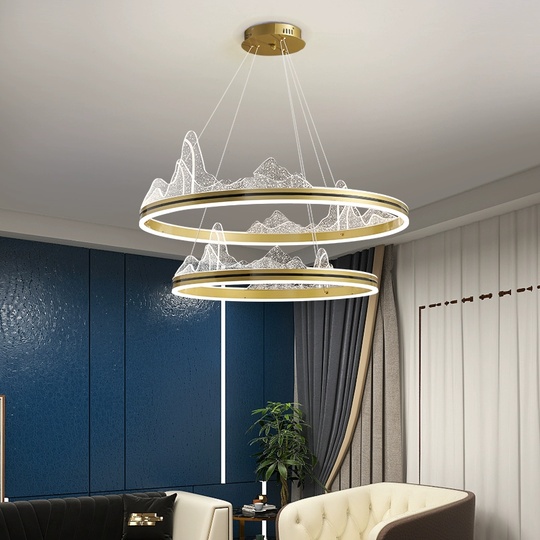 Люстра подвесная, медь, ПММА, ABBAS GOLD 40*60, металл, LED