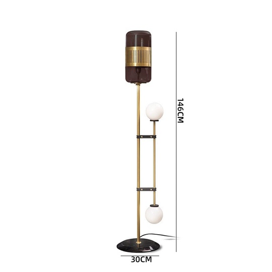 Торшер черный Luminex, 30*146 см, LED, Е27*1, G9*2, мрамор, 10 Вт