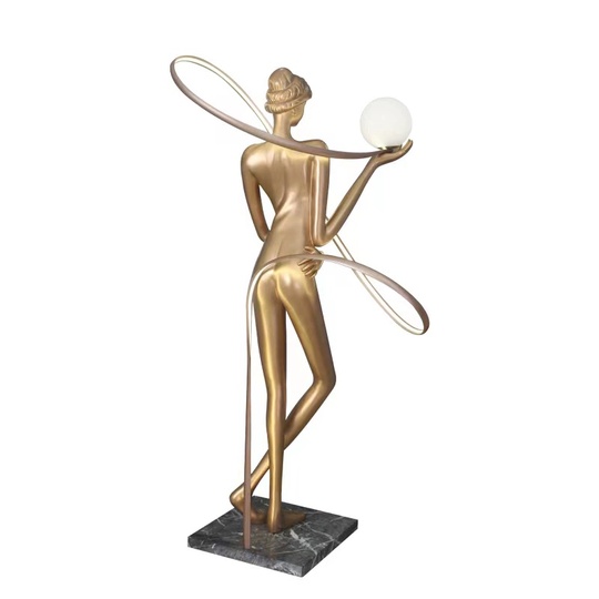 Торшер золото, мрамор Ribbon, 130*60*180 см, LED, Е27, смола, стекловолокно, 24 Вт