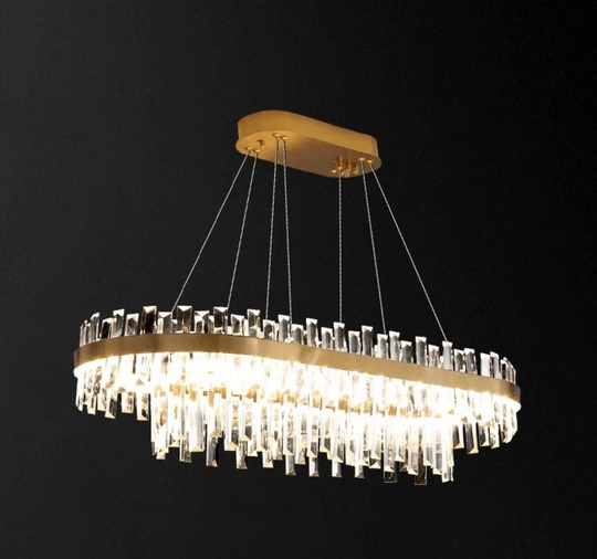 Люстра подвесная, медь, кристалл, GURAY 100*35, металл, LED.